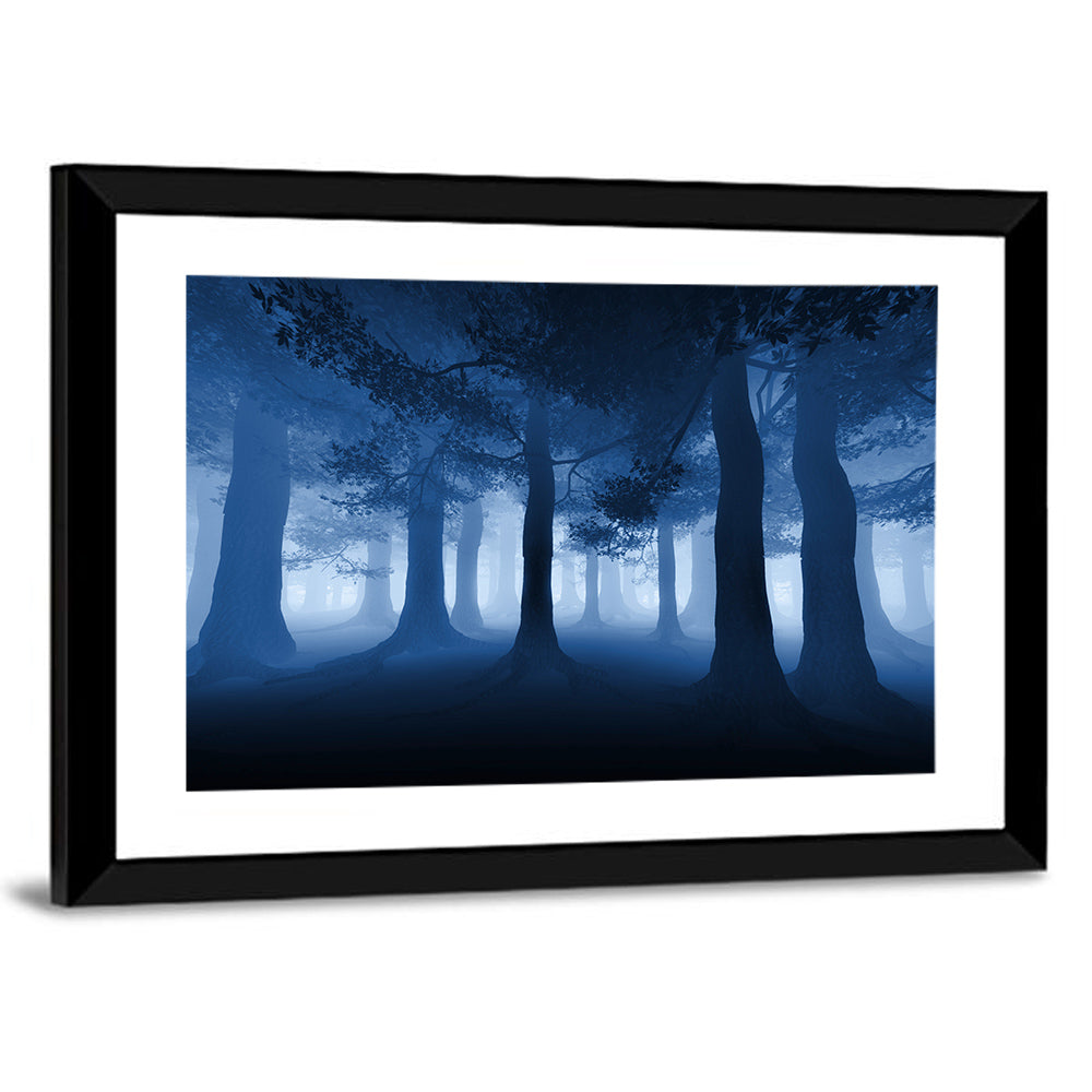 Midnight Blue Forest Wall Art