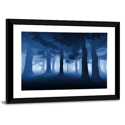Midnight Blue Forest Wall Art