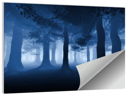 Midnight Blue Forest Wall Art