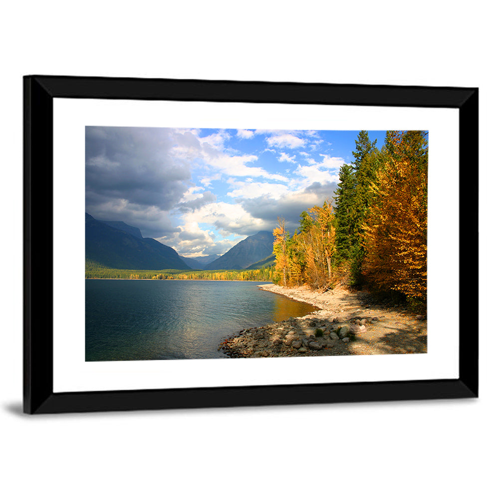 Lake Mcdonald Autumn Shoreline Wall Art