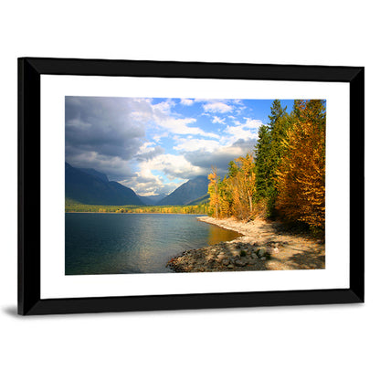 Lake Mcdonald Autumn Shoreline Wall Art