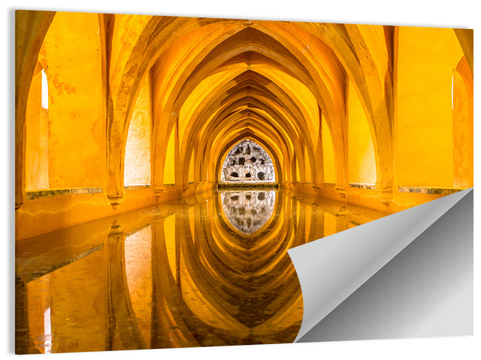 Royal Alcázar Bath Reflections Wall Art as a poster print