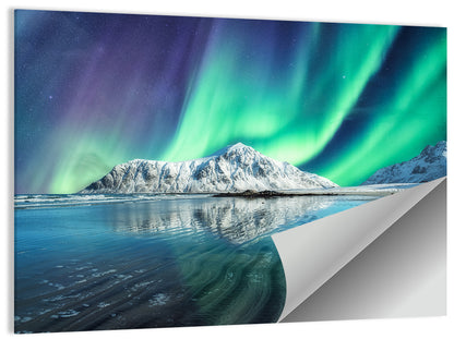 Aurora Over Skagsanden Beach Wall Art