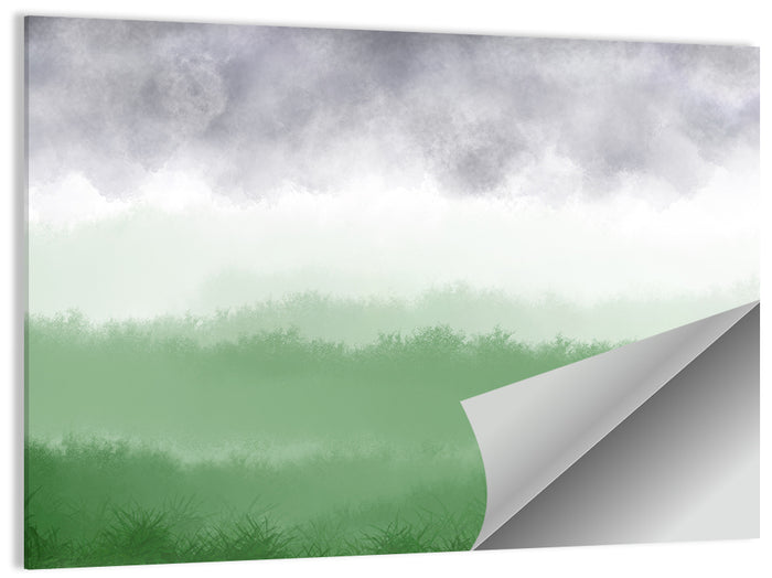 Misty Green Fields Wall Art as a poster print