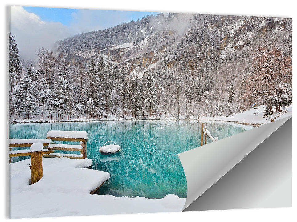 Blausee Winter Reflection Wall Art