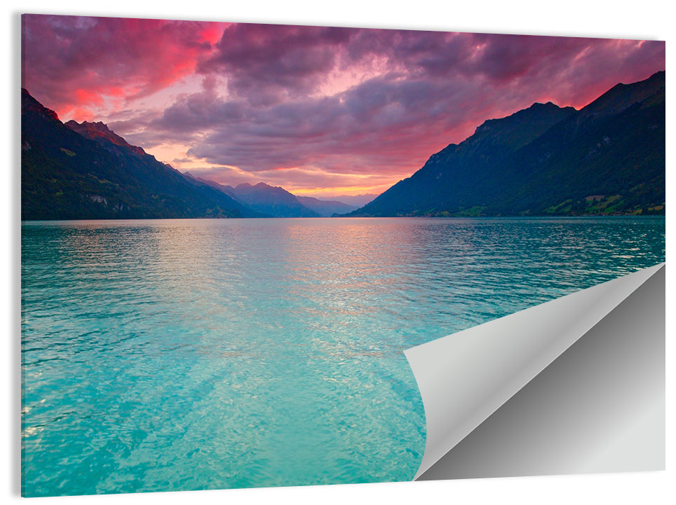 Lake Brienz Teal Sunset Wall Art