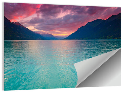 Lake Brienz Teal Sunset Wall Art