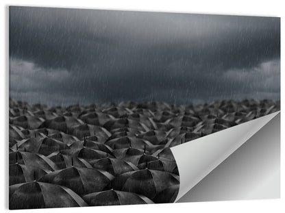 Rain Umbrellas Abstract Wall Art