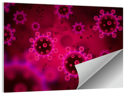 Microscopic Virus Particle Study Wall Art