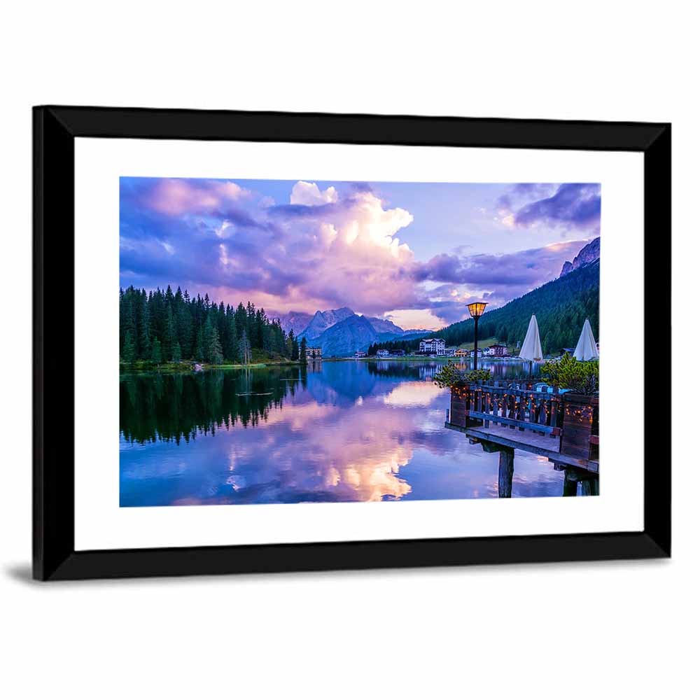 Misurina Lake Twilight Wall Art