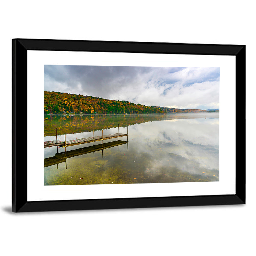 Misty Dock at Lake Squam Wall Art