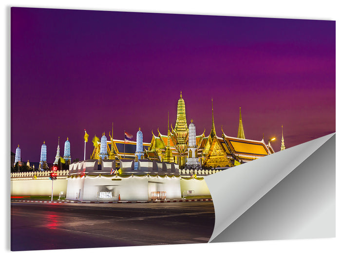 Emerald Buddha, Grand Palace Dusk Wall Art as a poster print