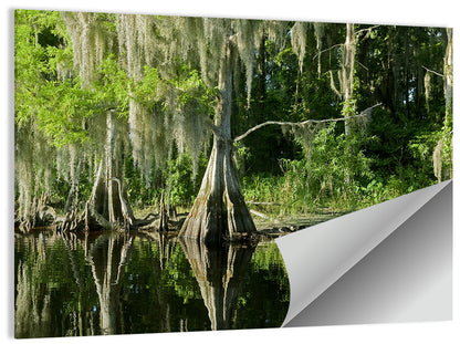 Bald Cypress and Great Blue Heron Wall Art