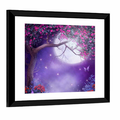 Moonlit Fantasy Rose Tree Wall Art