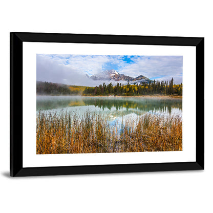 Pyramid Mountain with Golden Grasses Wall Art