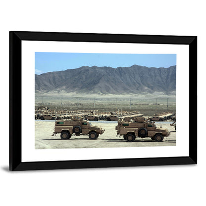 Mrap Vehicles in Desert Landscape Wall Art