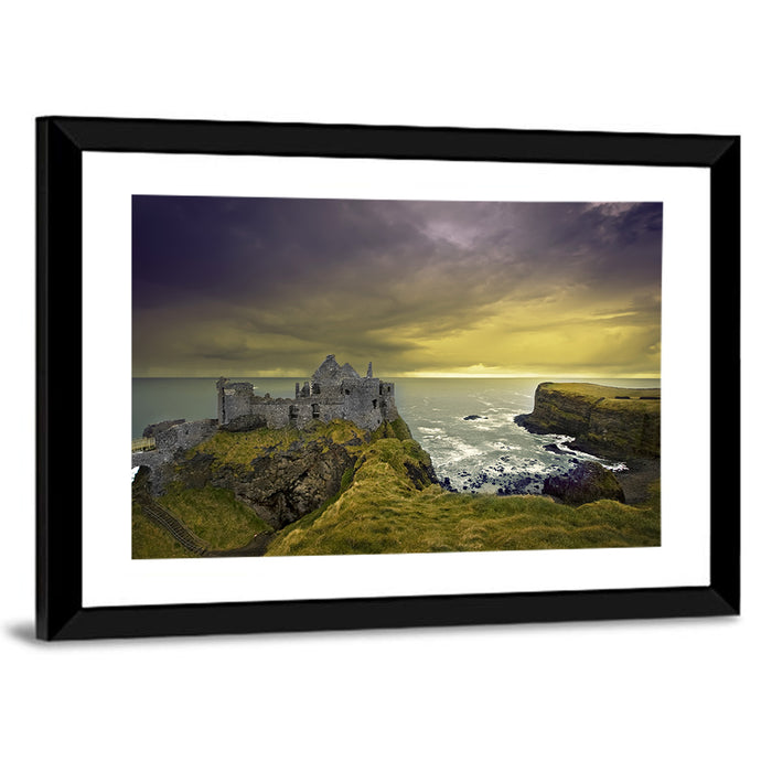 Dunluce Castle Ruins Wall Art as a framed print