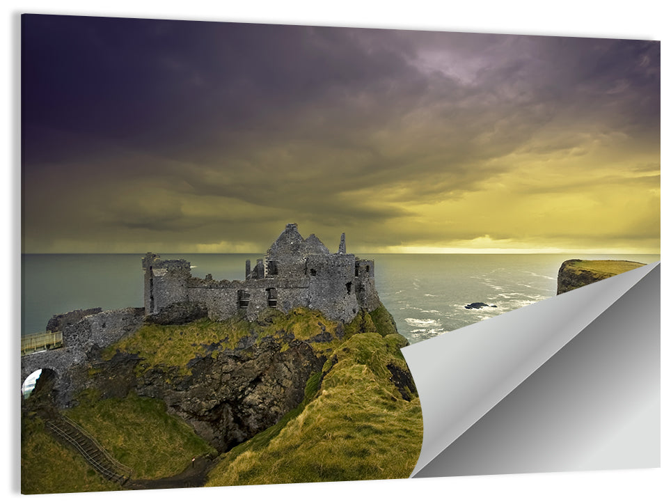 Dunluce Castle Ruins Wall Art, poster print, landscape