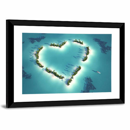 Turquoise Heart-shaped Island Wall Art