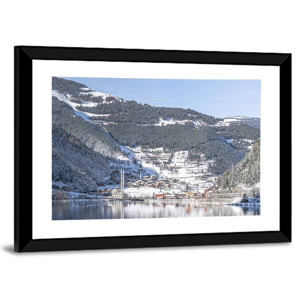 Uzungöl Winter Lake Reflection Wall Art