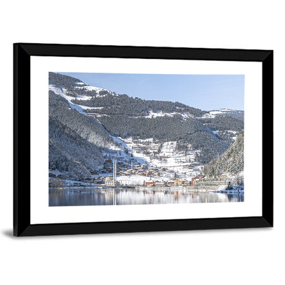 Uzungöl Winter Lake Reflection Wall Art