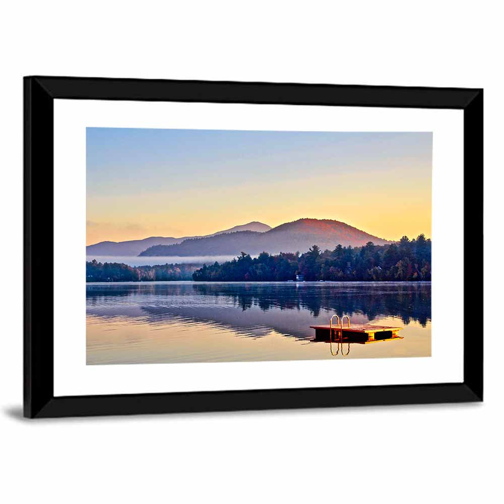 Lake Placid Dock at Dawn Wall Art