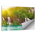 Plitvice Cascades at Sunrise Wall Art