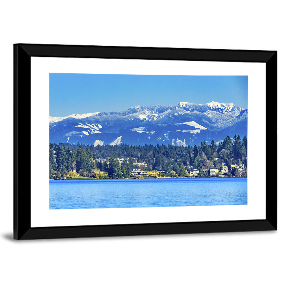 Lake Washington Snow-capped Peaks Wall Art