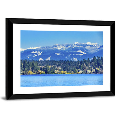 Lake Washington Snow-capped Peaks Wall Art