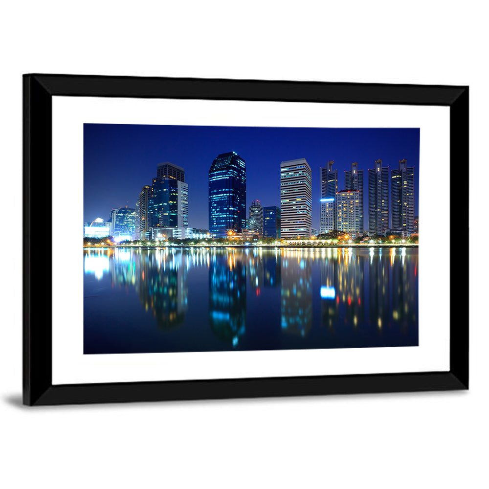 Benjakitti Park Night Skyline Wall Art