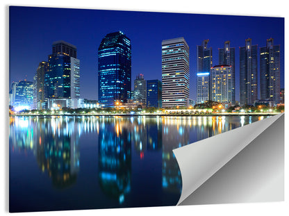 Benjakitti Park Night Skyline Wall Art