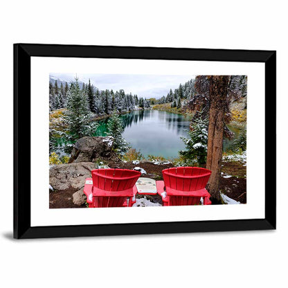 Red Adirondack Chairs at Valley of Five Lakes Wall Art
