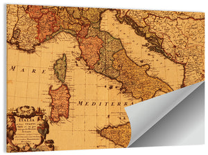 Antique Italian Map Wall Art