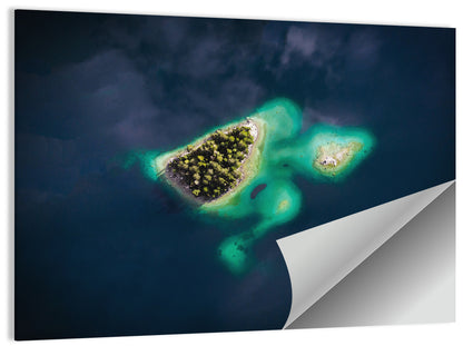 Lake Eibsee Turtle Islands Aerial Wall Art