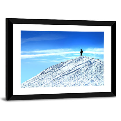 Mountaineer Summit Silhouette Wall Art