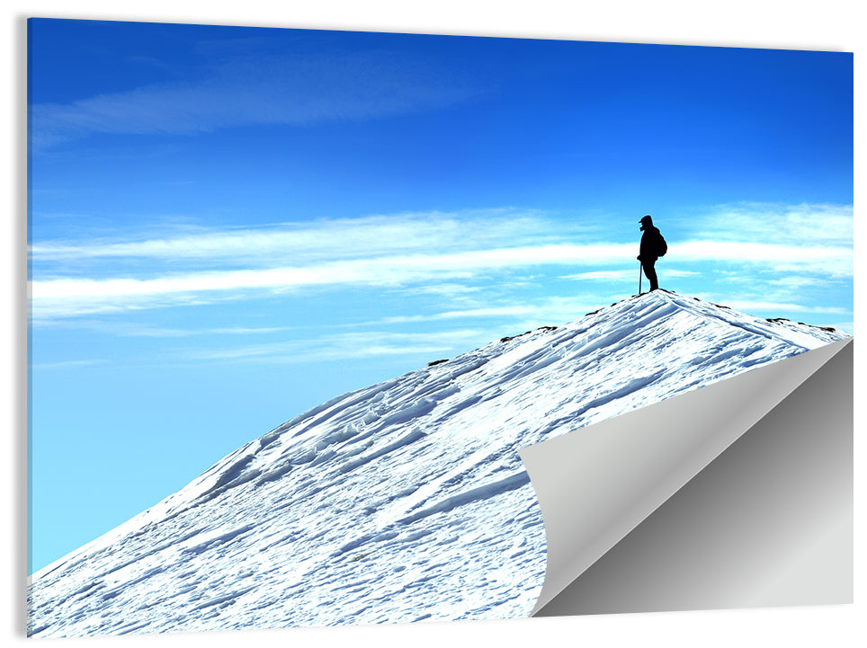 Mountaineer Summit Silhouette Wall Art