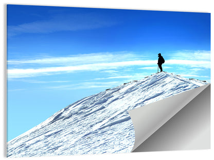 Mountaineer Summit Silhouette Wall Art