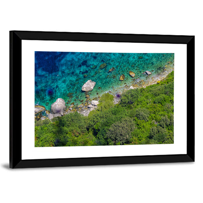 Capri Island Coast Wall Art as a framed print
