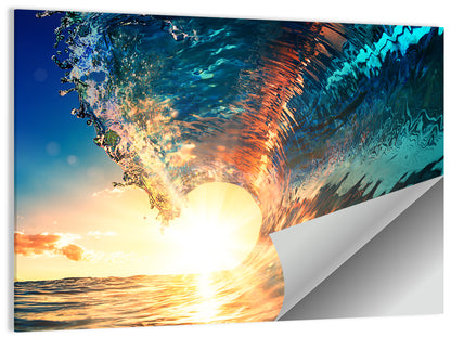 Sun Through a Breaking Wave Wall Art