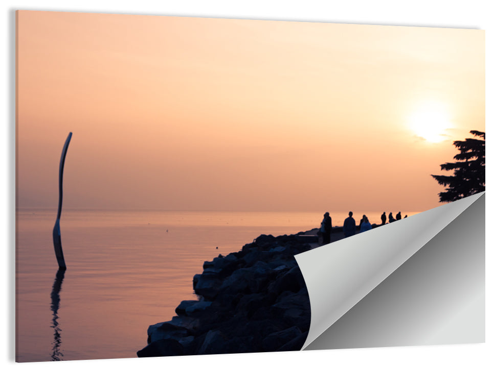 Lake Leman Sunset Sculpture Wall Art