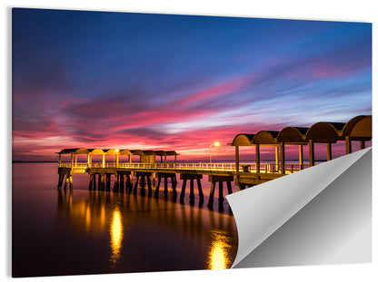 Twilight on Jekyll Island Pier Wall Art