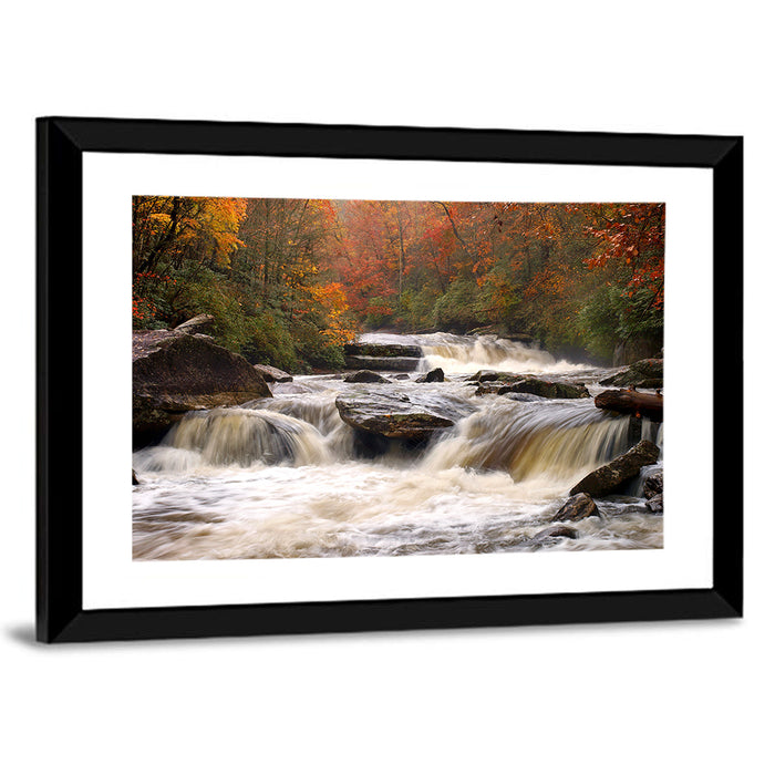 Carolina River in Autumn Wall Art as a framed print