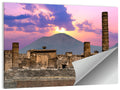 Pompeii Columns at Sunset, Mount Vesuvius Wall Art