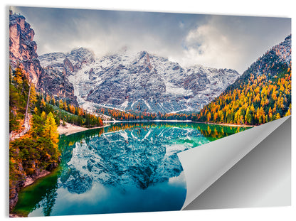 Lago Di Braies Reflection Wall Art