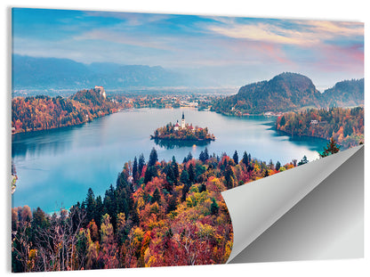 Sunset Over Lake Bled Wall Art