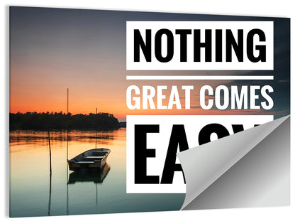 Nothing Great Comes Easy, Boat at Sunrise Wall Art