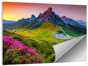 Mountain Pass Flowery Fields Wall Art