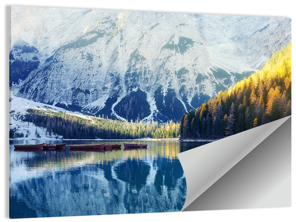 Lago Di Braies Reflection Wall Art