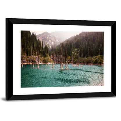 Kaindy Lake Submerged Spruces Wall Art