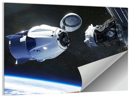Crew Dragon Docking with Iss Wall Art